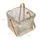 Hello Honey 24-Ounce Textured Glass Ice Bucket with Gold Finish Handle and Tongs, Clear/Gold